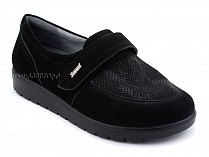 231115 Сурсил-Орто (Sursil-Ortho), туфли для взрослых, черные, кожа, стрейч ткань, полнота 6 