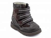 23-208 Сурсил(Sursil-Ortho), ботинки детские ортопедические с высоким берцем, демисезонные неутепленные, кожа, коричневый 