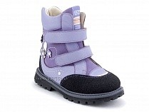 504 (26-30) Твики (Twiki) ботинки детские зимние ортопедические профилактические, кожа, нубук, натуральная шерсть, сиреневый в Нижнем Новгороде