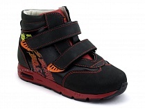 092-11 Бос (Bos), ботинки детские ортопедические профилактические, не утепленные, кожа, нубук, черный, красный в Нижнем Новгороде