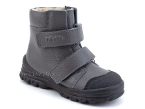 3381-721 Тотто (Totto), ботинки детские утепленные ортопедические профилактические, байка, кожа, серый в Нижнем Новгороде