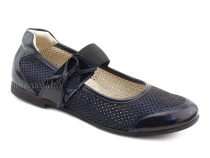 0015-500-0076 (37-40) Джойшуз (Djoyshoes), туфли Подростковые ортопедические профилактические, кожа перфорированная, темно-синий  в Нижнем Новгороде
