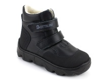 BL-271(05) Боттилини (Bottilini), ботинки  детские демисезонные  ортопедические профилактические, кожа, байка, черный в Нижнем Новгороде