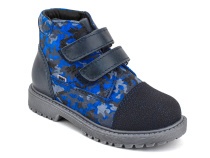 201-721 (26-30) Бос (Bos), ботинки детские утепленные профилактические, байка,  кожа,  синий, милитари в Нижнем Новгороде