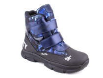 2542-25МК (37-40) Миниколор (Minicolor), ботинки зимние подростковые ортопедические профилактические, мембрана, кожа, натуральный мех, синий, черный в Нижнем Новгороде