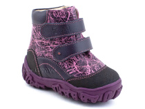 520-8 (21-26) Твики (Twiki) ботинки детские зимние ортопедические профилактические, кожа, натуральный мех, розовый, фиолетовый в Нижнем Новгороде