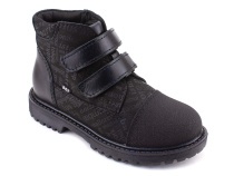 201-125 (31-36) Бос (Bos), ботинки детские утепленные профилактические, байка, кожа, нубук, черный, милитари в Нижнем Новгороде