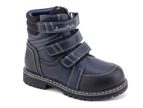 А45-141 Сурсил (Sursil-Ortho), ботинки детские зимние ортопедические с высоким берцем, натуральный мех, кожа, темно-синий 