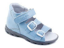 0313-9-603 Тотто (Totto), сандалии детские открытые ортопедические профилактические, кожа, голубой 